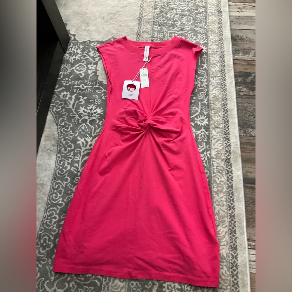 Anthropologie Coral Knot-Front Midi Dress XXS